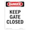 Signmission Safety Sign, OSHA Danger, 10" Height, Portrait Keep Gate Closed, Portrait OS-DS-D-710-V-1387 - alternate 1